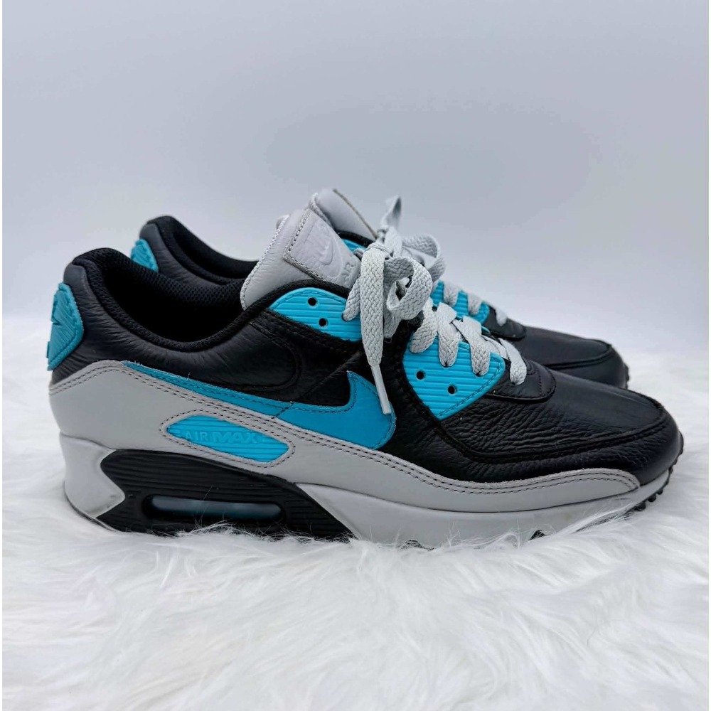 Nike Air Max 90 Premium By You Custom Black Gray Turquoise DO7431-900 Womens 9